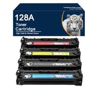 OGOUGUAN 128A CE320A Cartuccia toner compatibile per HP Laserjet Pro CP1525n CP1525nw CM1415fn CM1415fnw CP1525 CM1415 CE321A CE322A CE323A (nero 2.000 pagine/colore 1300 pagine)