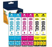 OGOUGUAN 604xl Cartuccia compatibile per Epson 604 604XL per Epson Expression Home XP-2200 XP-2205 XP-3200 XP-3205 XP-4200 Workforce WF-2910 WF-2930 WF-2935 WF-2950 (2× ciano, 2× magenta, 2× giallo)