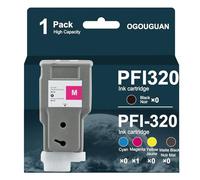 OGOUGUAN Cartucce d'inchiostro PFI-320 compatibili per Canon PFI-320 PFI 320 - Funziona con stampanti Canon ImagePROGRAF TM-200 TM-205 TM-300 TM-305 (1 Magenta)