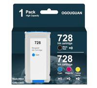 OGOUGUAN Cartuccia d'inchiostro 728 da 130 ml, compatibile con HP DesignJet T730 e T830 e testina di stampa HP 729 DesignJet (1 ciano)