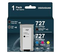 OGOUGUAN Cartuccia d'inchiostro compatibile 727 130ML High Yield Sostituzione per HP DesignJet T1500 T2500 T2530ps T3500 T920 T930 T930 T1530 Postscript Stampante (1 foto nero)