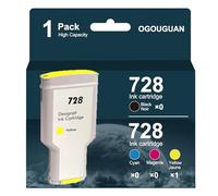 OGOUGUAN Cartuccia d'inchiostro originale HP 728 300ML compatibile con HP DesignJet T730 e T830 e testina di stampa HP 729 DesignJet (1 giallo)