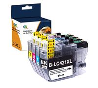 OGOUGUAN LC421XL - Cartucce d'inchiostro di ricambio per Brother LC421 LC421XL LC421-XL per Brother DCP-J1050DW DCP-J1140DW MFC-J1010DW DCP J1050 DCP J1140 MFC J1010 (confezione da 4)