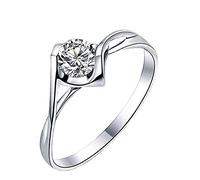 Ogquaton Anello da donna Cuore bianco Anello di cristallo Anelli di diamante Gioielli da sposa per Lady Girls Regalo di compleanno 1 PZ Durevole e utile