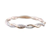 Ogquaton, Anello Intrecciato con Diamante, Anello Nuziale Full Eternity, in Oro Rosa, Misura 6, Portatile e utile
