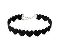 Ogquaton Collana da donna di alta qualità in velluto nero con cuore a cuore e girocollo