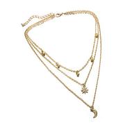 Ogquaton Collane Multistrato con Ciondolo Luna e Stelle Collana Girocollo Gioielli Regali Eleganti e Popolari
