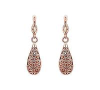 Ogquaton Orecchini pendenti - Nuovo stile antico Splendido filigrana dorata Orecchini pendenti cavi Orecchini pendenti da donna Oro rosa Creativo e utile