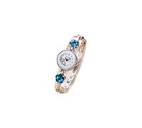 Ogquaton, orologio da polso alla moda, da donna, quadrante rotondo con strass, cinturino in lega, orologio da polso al quarzo, argento + azzurro, elegante e popolare