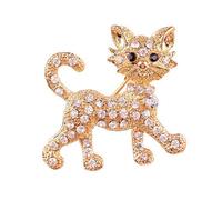 Ogquaton Spilla a forma di gatto con brillanti con strass per donna Regalo elegante e popolare