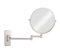 OGRAFF Specchio for Trucco a Parete, Specchio da Barba ingranditore a Doppia Faccia da 8 Pollici, Specchi da toeletta Rotondi for Bagno con Braccio estensibile,Cromo,7X (Color : Nickel, Size : 7X)