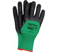 Ogrifox OX-HALFOM Confezione di guanti in poliestere rivestito in lattice, guanti protettivi, guanti da lavoro, OX.11.739, verde-nero, taglia: 8, 240 paia