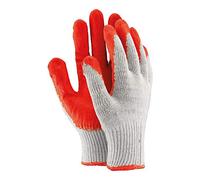 Ogrifox OX-Uniwamp_C Guanti protettivi, Ox.11.121 Uniwamp, bianco/rosso, 9 misure, confezione da 10