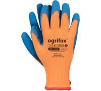 Ogrifox OX-WINECO Guanti in lattice, Guanti protettivi, Guanti da lavoro, Guanti da giardinaggio OX.11.227, Arancione-Blu, Taglia 8, 120 paia