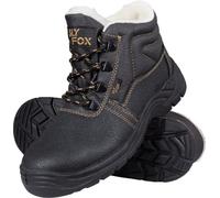 Ogrifox Sly Fox Isolato, Stivali da Lavoro Invernali per Uomini E Donne, Stivali di Sicurezza con Punta d'Acciaio, Categoria SB OB, ISO EN20345, Nero-Oro, Taglia 44