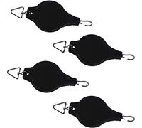 Ogrmar Puleggia retrattile per piante, gancio per appendere cesti da giardino, vasi e mangiatoie per uccelli, in diverse altezze, in basso e sollevare, confezione da 4 (nero x4)