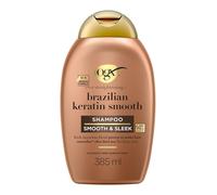 OGX Ever Straightening + Brazilian Keratin Smooth Shampoo Cheratina, 385 ml | Deterge, idrata e liscia, Per capelli ricci, mossi e crespi, Con Cheratina lisciante e Olio di Cocco e Avocado, Senza solfati