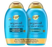 OGX Set Capelli Shampoo e Balsamo Renewing + Argan Oil of Morocco con balsamo e shampoo idratante, Kit di prodotti per capelli secchi e danneggiati con Olio di Argan, 2 x 385 ml - Esclusiva Amazon