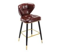 OGYJMSFN Sgabelli da Bar 2 Pieces Contemporary Bar Stools for Restaurant Dining Upholstered Breakfast Chair With Footrest High Kitchen Stool(Brown,55cm(21.6 Inch))