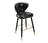 OGYJMSFN Sgabelli da Bar 2 Pieces Contemporary Bar Stools for Restaurant Dining Upholstered Breakfast Chair With Footrest High Kitchen Stool(Negro,65cm(25.6 Inch))