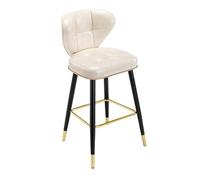 OGYJMSFN Sgabelli da Bar 2 Pieces Contemporary Bar Stools for Restaurant Dining Upholstered Breakfast Chair With Footrest High Kitchen Stool(Beige,65cm(25.6 Inch))