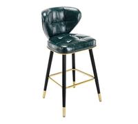 OGYJMSFN Sgabelli da Bar 2 Pieces Contemporary Bar Stools for Restaurant Dining Upholstered Breakfast Chair With Footrest High Kitchen Stool(Green,65cm(25.6 Inch))