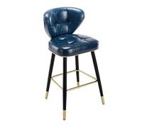 OGYJMSFN Sgabelli da Bar 2 Pieces Contemporary Bar Stools for Restaurant Dining Upholstered Breakfast Chair With Footrest High Kitchen Stool(Blue,55cm(21.6 Inch))