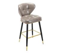 OGYJMSFN Sgabelli da Bar 2 Pieces Contemporary Bar Stools for Restaurant Dining Upholstered Breakfast Chair With Footrest High Kitchen Stool(Grey,65cm(25.6 Inch))