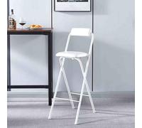 OGYJMSFN Sgabelli da Bar 30in Portable Folding Bar Stool High Back Padded Seat Counter Height Chair for Adults Indoor Outdoor Use Compact Design Kitchen Dining Room(White,80cm/32in)