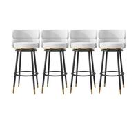 OGYJMSFN Sgabelli da Bar 360 Swivel Bar Stools With Velvet Upholstery Metal Frame Backrest Set of 4 Kitchen Island Dining Room Home Decor