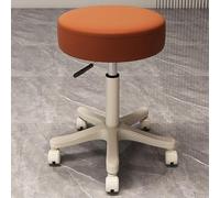 OGYJMSFN Sgabelli da Bar Adjustable 360 Swivel Stool Backless Synthetic Leather Bar Chair With Metal Frame for Kitchen Dining Blue Rolling Casters Design(Orange |Backless|,Pulley)
