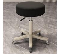 OGYJMSFN Sgabelli da Bar Adjustable 360 Swivel Stool Backless Synthetic Leather Bar Chair With Metal Frame for Kitchen Dining Blue Rolling Casters Design(Black |Backless|,Mute)