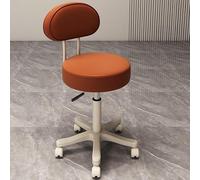 OGYJMSFN Sgabelli da Bar Adjustable 360 Swivel Stool Backless Synthetic Leather Bar Chair With Metal Frame for Kitchen Dining Blue Rolling Casters Design(Orange |With Back|,Pulley)