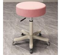 OGYJMSFN Sgabelli da Bar Adjustable 360 Swivel Stool Backless Synthetic Leather Bar Chair With Metal Frame for Kitchen Dining Blue Rolling Casters Design(Pink |Backless|,Mute)
