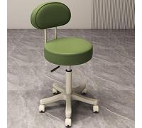 OGYJMSFN Sgabelli da Bar Adjustable 360 Swivel Stool Backless Synthetic Leather Bar Chair With Metal Frame for Kitchen Dining Blue Rolling Casters Design(Green |With Back|,Pulley)