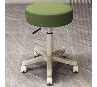 OGYJMSFN Sgabelli da Bar Adjustable 360 Swivel Stool Backless Synthetic Leather Bar Chair With Metal Frame for Kitchen Dining Blue Rolling Casters Design(Green |Backless|,Pulley)