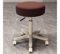 OGYJMSFN Sgabelli da Bar Adjustable 360 Swivel Stool Backless Synthetic Leather Bar Chair With Metal Frame for Kitchen Dining Blue Rolling Casters Design(Brown |Backless|,Pulley)