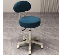 OGYJMSFN Sgabelli da Bar Adjustable 360 Swivel Stool Backless Synthetic Leather Bar Chair With Metal Frame for Kitchen Dining Blue Rolling Casters Design(Blue |With Back|,Pulley)