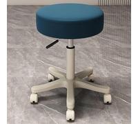 OGYJMSFN Sgabelli da Bar Adjustable 360 Swivel Stool Backless Synthetic Leather Bar Chair With Metal Frame for Kitchen Dining Blue Rolling Casters Design(Blue |Backless|,Pulley)