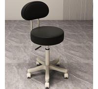 OGYJMSFN Sgabelli da Bar Adjustable 360 Swivel Stool Backless Synthetic Leather Bar Chair With Metal Frame for Kitchen Dining Blue Rolling Casters Design(Black |With Back|,Pulley)