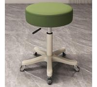 OGYJMSFN Sgabelli da Bar Adjustable 360 Swivel Stool Backless Synthetic Leather Bar Chair With Metal Frame for Kitchen Dining Blue Rolling Casters Design(Green |Backless|,Mute)