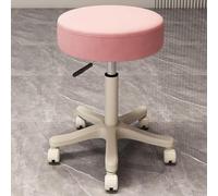OGYJMSFN Sgabelli da Bar Adjustable 360 Swivel Stool Backless Synthetic Leather Bar Chair With Metal Frame for Kitchen Dining Blue Rolling Casters Design(Pink |Backless|,Pulley)