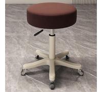 OGYJMSFN Sgabelli da Bar Adjustable 360 Swivel Stool Backless Synthetic Leather Bar Chair With Metal Frame for Kitchen Dining Blue Rolling Casters Design(Brown |Backless|,Mute)