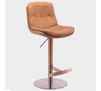 OGYJMSFN Sgabelli da Bar Adjustable Height Swivel Family Stool Bar Stool Bar Island with Back,Counter Height Island Titanium Brushed Stainless Steel, Leather with Heavy B Made in China