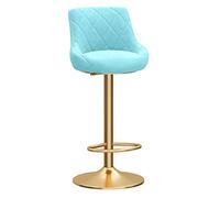 OGYJMSFN Sgabelli da Bar Adjustable s Counter with Backrest and Footrest, Breakfast Dining Stools for Island, Counter Velvet Seat+ Gold