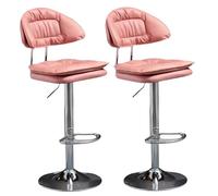 OGYJMSFN Sgabelli da Bar Adjustable Swivel Bar Stools 62 82 Cm Height Upholstered Kitchen Island Chairs Desks Dining Tables Sturdy Plated Legs(2 Pezzi,Black legs)