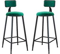 OGYJMSFN Sgabelli da Bar Bancone for Isola Cucina Set di 2 Sedie Bar Imbottite in Velluto con Schienale Poggiapiedi Sgabelli Bar Cucina Colazione(Green,75cm)