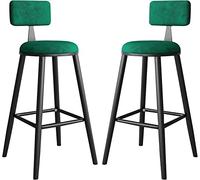 OGYJMSFN Sgabelli da Bar Bancone for isola cucina sgabello da bar sedie ad altezza set di 2 sgabelli con schienale for sedia da pranzo imbottiti in velluto(Green,65cm)