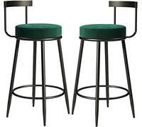 OGYJMSFN Sgabelli da Bar Bancone for sgabello da bar cucina isola set di 2 sgabelli da bar altezza con poggiapiedi posteriore sedia da colazione sedia da pranzo caffè(Green,65cm)