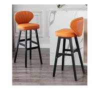 OGYJMSFN Sgabelli da Bar Bar Stool Set of 2 Armless PU Leather Counter Height s with Wood Legs Footrest, Seat Height 68/78cm